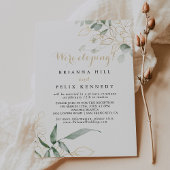Gold Green Foliage Elopement Reception Kaart