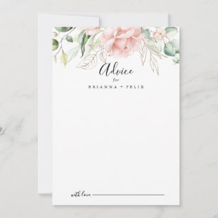 Gold Green Foliage Floral Wedding Advieskaart