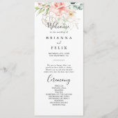 Gold Green Foliage Floral Wedding Programme (Devant)