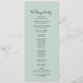 Gold Green Foliage Floral Wedding Programme (Dos)