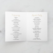 Gold Green Foliage Folded Wedding Program Programma (Binnen)