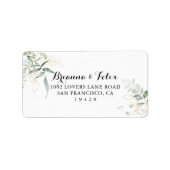 Gold Green Foliage mariage Étiquette de adresse RS (Devant)