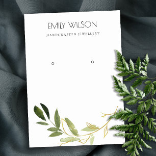 GOLD GREEN FOLIAGE WATERVERF DIE LOGO BEELDT VISITEKAARTJE