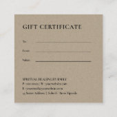 GOLD GREEN FOLIAGE WATERVERF GIFT CERTIFICAAT (Achterkant)