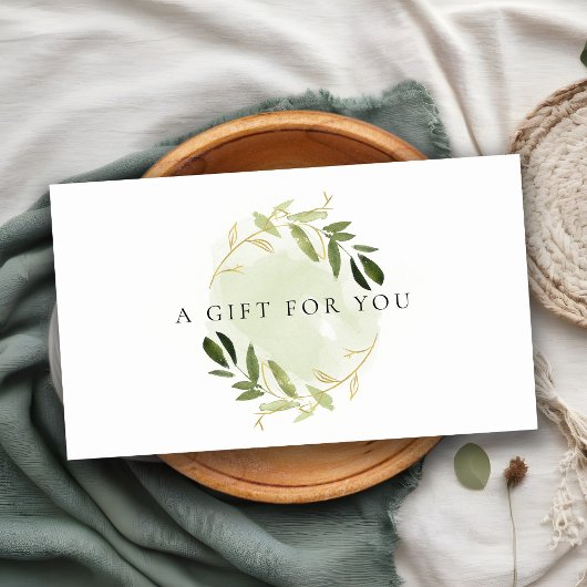 GOLD GREEN FOLIAGE WATERVERF GIFT CERTIFICAAT