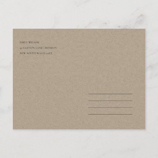 GOLD GREEN FOLIAGE WATERVERF WREATS BEWAREN DE DAT AANKONDIGINGSKAART (Achterkant)