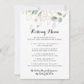 Gold Green Foliage Weddenrennen Menu Spelkaart (Voorkant)