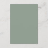 Gold Green Foliage Weddenschap-kaart met details Informatiekaartje (Achterkant)