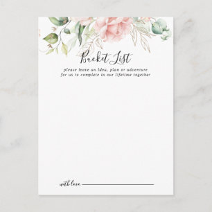 Gold Green Foliage Wedding Bucket List-kaarten Briefkaart