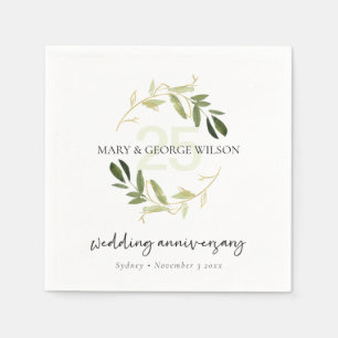 GOLD GREEN FOLIAGE WREATH JAAR 25 JUBILEUM SERVET