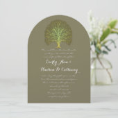 Gold Green Forest Wedding Invitation Kaart (Staand voorkant)