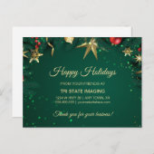 Gold Green Holiday Decor Customer Appreciation Briefkaart (Voorkant / Achterkant)