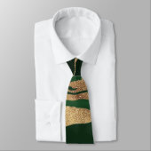 Gold Green Marble Abstract schilderen Stropdas (Gebonden)