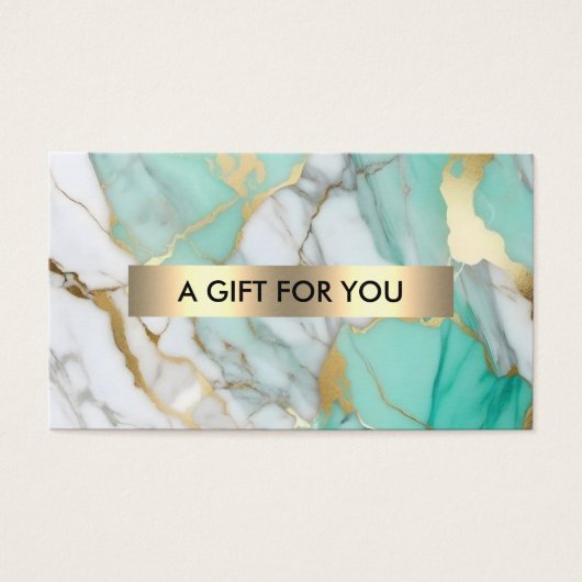 Gold Green Marble Elegant Gift Certificate (Devant)