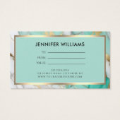 Gold Green Marble Elegant Gift Certificate (Dos)