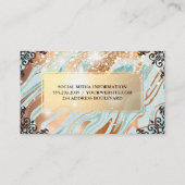 Gold Green Marble | Fancy elementen | Bokeh Glow Visitekaartje (Achterkant)
