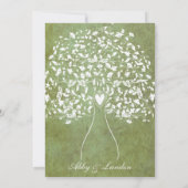 Gold Green Marged Tree Weddenation Kaart (Achterkant)
