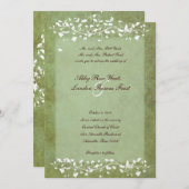 Gold Green Marged Tree Weddenation Kaart (Voorkant / Achterkant)