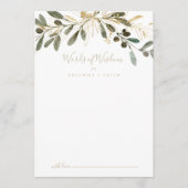 Gold Green Mariage Mots de sagesse carte conseil (Devant)