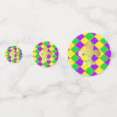 Gold Green Paars Mardi Gras Harlequin Pattern Confetti (Achterkanten)