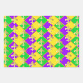Gold Green Paars Mardi Gras Harlequin Pattern Inpakpapier Vel (Voorkant 2)