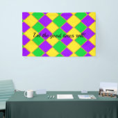 Gold Green Paars Mardi Gras Harlequin Pattern Spandoek (Beurs)