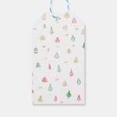 Gold Green Red-kerstbomen Cadeaulabel (Achterkant)