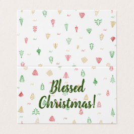 Gold Green Red-kerstbomen Kaart