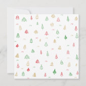 Gold Green Red-kerstbomen Kaart (Achterkant)