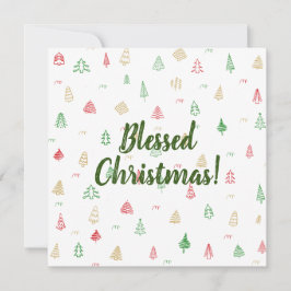 Gold Green Red-kerstbomen Kaart