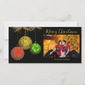 Gold Green Red Ornamy Carte de Noël photo (Devant)