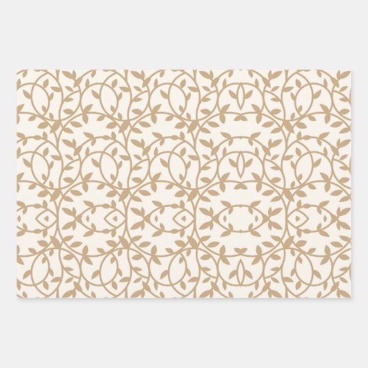 Gold Green Roses Leaf Elegant  Inpakpapier Vel (Voorkant 2)