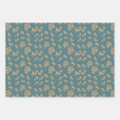 Gold Green Roses Leaf Elegant  Inpakpapier Vel (Voorkant)