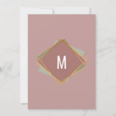 Gold Green Roze en Mauve Geometric Afstuderen Kaart (Achterkant)