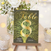 Gold Green Swirly Tree-nummer 8 Briefkaart