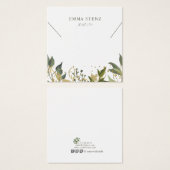 Gold Green Tropical Feuilles Social Media Collier (Devant & derrière)