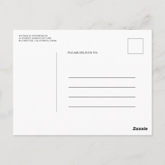 Gold Greenery Black Herfst Bewaar de datum Briefkaart (Achterkant)
