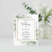 Gold Greenery Budget Wedding Invitting (Staand voorkant)