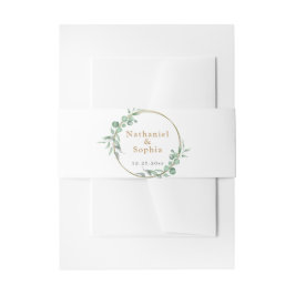 Gold Greenery: de bruiloft van de uitnodigingsbuik Uitnodigingen Wikkel