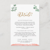 Gold Greenery Détails du Mariage Carte de boîtier (Devant)