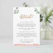 Gold Greenery Détails du Mariage Carte de boîtier (Debout devant)