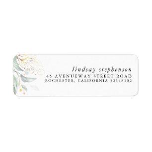 Gold Greenery Elegant Modern Etiket