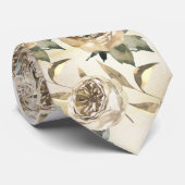 Gold & Greenery Elegant Wedding Stropdas (Opgerold)