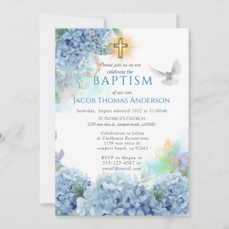 Gold Greenery Eucalyptus Boy Baptisme Invitation Kaart