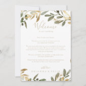 Gold Greenery Fall Wedding Welcome Letter (Voorkant)