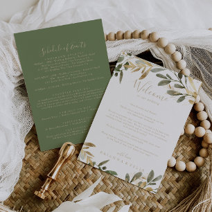 Gold Greenery Fall Wedding Welcome Letter