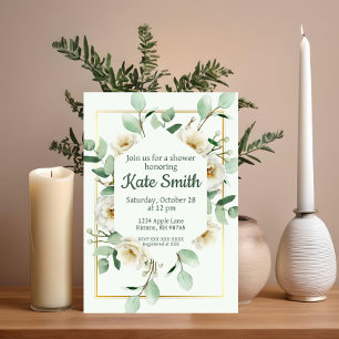 Gold Greenery Garden Shower Invitation