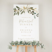 Gold Greenery Herfst Rehearsal Dinner Welcome Sign Poster