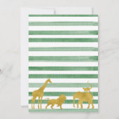 Gold Greenery Oerwoud Safari Animals Baby shower Kaart (Achterkant)