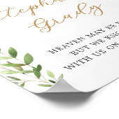 Gold Greenery Reserved Memorial Tafel Teken Poster (Hoek)